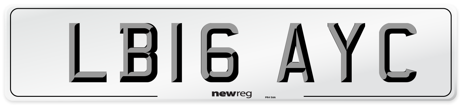 LB16 AYC Number Plate from New Reg